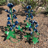 Generic Metal Bluebonnets, Set of 3 Handmade, Garden Decor, Texas State Flower, Outdoor Indoor, Metallic Blue