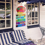 RattanView Large Welcome to Our Patio Sign Outdoor 26 x 13 Inch DIY Wooden Patio Decor Jumbo Backyard Plaque Wall Hanger BBQ Party Tiki Tropical Bar Decor for Home Outdoor Yard Housewarming Gift