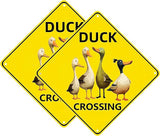 Duck Crossing Signs, Duck Pond Sign for Duck Nene Crossing Sign Bundle 2 Pieces Nene Crossing Farmhouse Wall Decor Garage Retro 12X12 Inch