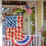 4th of July Patriotic Garden Flags 12x18 Inch Vertical Double Sided Outside, Memorial Day Independence Day Floral Yard Flag Decor, Holiday Outdoor Spring Summer Seasonal Decorations for Home