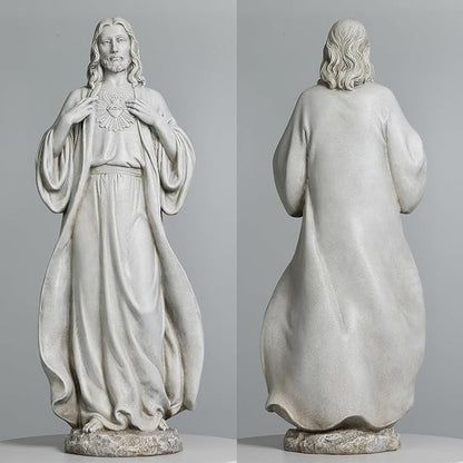 BC Catholic Sacred Heart of Jesus Statue, 24.5" H Large Jesus Christ Statue for Garden, Catholic Outdoor Statue for Yard Patio Lawn Hallway, Religious Gift, Handpainted by Buildclassic