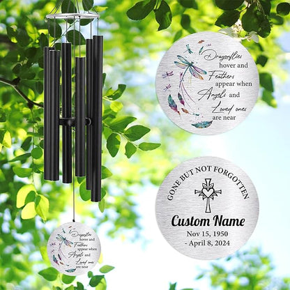 Pwesionalized Sympathy Wind Chimes 30 inch, Memorial Gift for Loss of Mom/Dad/Grandma/Loved one, 42inch Customized Bereavement Gift Idea for Condolences Funeral