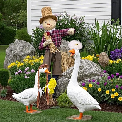 4pcs Porch Goose Wigs, 4 Styles Porch Goose Wigs with Hair Clips Wonderful Hair Accessories for 17in & 23in Garden Geese Statues