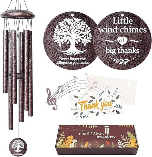 Thank You Gifts for Women Men, 25" Wind Chimes Appreciation Gifts for Employee Teacher, Coworkers, Nurses, Gratitude Thoughtful Gift Ideas for Mother Father Family Friends