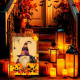 Fall Gnome Garden Flag Pumpkin Maple Leaf Garden Flags Seasonal Small Flag Double Sided Autumn Halloween Porch Patio Farmhouse Outdoor Decoration 12 x 18 Inch