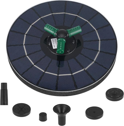 CHILDWEET Solar Powered Floating Pond Fountain Pump with Colorful LED Lights, 18cm Diameter Solar Fountain for Outdoor Garden Bird Bath and Water Feature