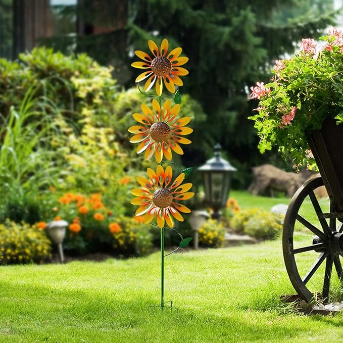 Wind Artistic Metal Garden Sculpture for Yard Art Lawn
