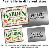 Personalized Metal Signs with Name Made in USA Custom Vintage Garden Sign Waterproof Vintage Decorative Metal Print for Wall Decor Customized Home Garden Ideas Gifts Artwork Prints for Yard Ourdoor
