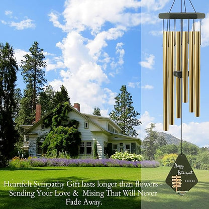 Retirement Gift for Woman Men, 32" Wind Chimes Retirement Gifts, Happy Retirement Gifts for Coworker Colleague Boss Teachers Nurses Friends, Going Away Gifts Retirement Decorations,Green