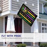 Mardi Gras Flag 3x5 Ft Outdoor Indoor With Grommet Garden Yard Banner Decorative Sign