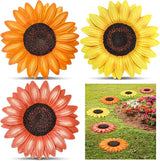 Cinnvoice 3 Pack Garden Stepping Stone Outdoor, Decorative Dimensional Resin Stepping Stones for Patio Pathway Landscaping Walkway Sculpture Yard Backyard Lawn(Sunflower,10 Inches)