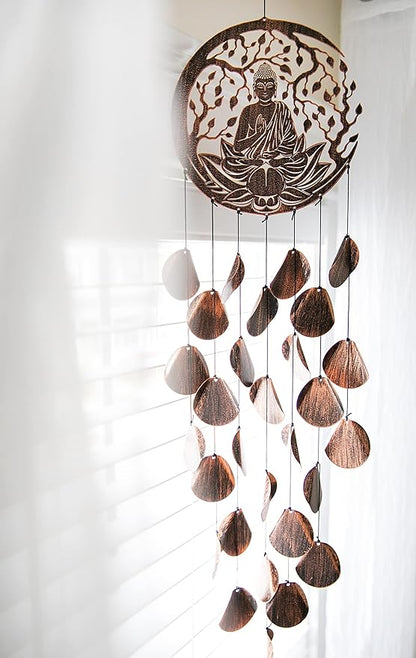 VP Home Shimmering Serenity Buddha Outdoor Garden Decor Wind Chime