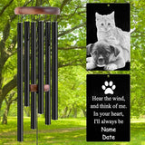 Personalized Wind Chimes Memorial Engraved Gift,Custom Sympathy Wind Chime for Loss of Loved One,Customized Mother Father Dog Pet Family Remembrance Bereavement Gifts