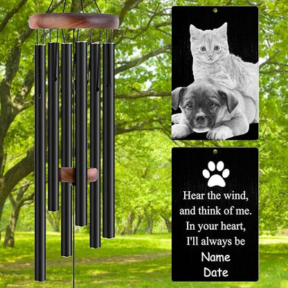 Personalized Wind Chimes Memorial Engraved Gift,Custom Sympathy Wind Chime for Loss of Loved One,Customized Mother Father Dog Pet Family Remembrance Bereavement Gifts