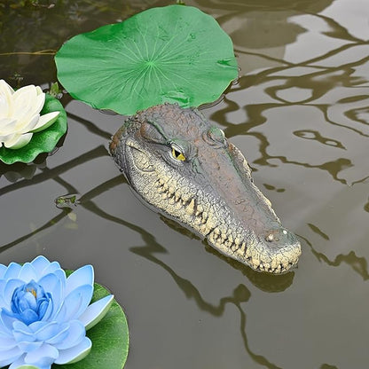 Floating Alligator Head Decoy, Pond Accessories Alligator Pool Float, Fake Gator Head, Duck Deterrents for Pool and Pond, Outdoor Pool Decor Crocodile Head for Decorations