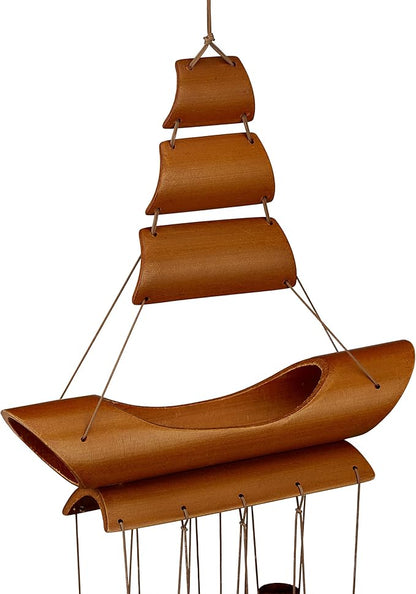 Relaxdays Wind Chime Bamboo, 100%, Brown, 72 x 20 x 6 cm