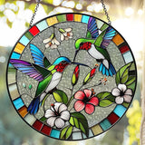 Hummingbird Sun Catcher Stained Glass Window Hanging Hummingbird Decor Gifts Bird Suncatcher for Window Decor Handmade Sun Catcher Decoration for Garden Home Housewarming Gifts