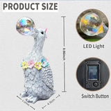 Solar Garden Duck Statue with LED Lights, Waterproof Outdoor Decor for Patio Lawn Yard, Cute Resin Duck Ornament with Unique Bubble Design, Ideal Gift for Women Mom-Gary