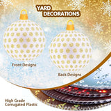 Sumind 10 Pieces Christmas Decorations Outdoor Christmas Hanging Ornaments Large Yard Lawn Signs Round Double Sided Porch Ornaments for Xmas Party Decor(Flash Style)