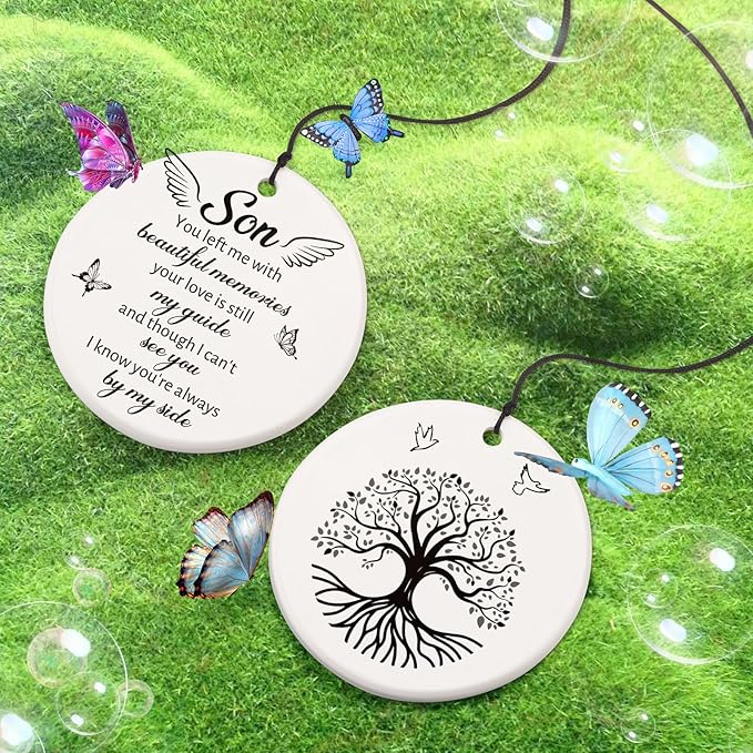 BeauGift Memorial Gifts for Loss of Son, 32" Ceramic Wind Chimes for Loss of Son, Bereavement Remembrance Sympathy Gift for Loss of Son, Son Grieving Gifts