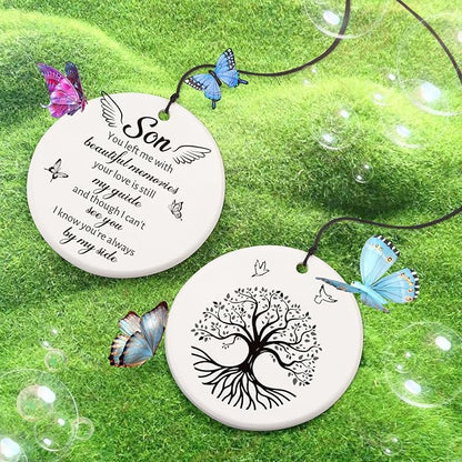 BeauGift Memorial Gifts for Loss of Son, 32" Ceramic Wind Chimes for Loss of Son, Bereavement Remembrance Sympathy Gift for Loss of Son, Son Grieving Gifts