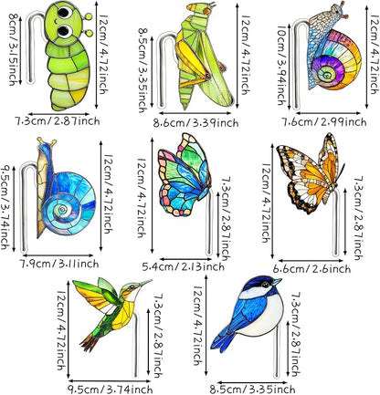 Creative Acrylic Animal Garden Stakes - 2-Pieces Colorful Plant Markers for Indoor & Outdoor Decor, Fun Flower Pot Hangers, and Yard Ornaments (Multicolored Insect)
