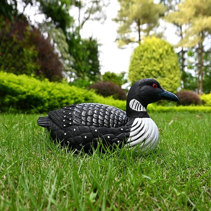 Loon Outdoors Bird Garden Decor: Backyard Birds Statues Cute Decorative Sculpture Lawn Ornament Small Realistic Duck Figurine Yard Decoration Rustic Outside Home Patio Gifts for Mom Women