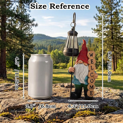 PETAFLOP Garden Gnome Statue Decor with Solar Light, Funny Gnomes Figurine for Yard Patio Balcony Home Indoor Outdoor, Mother's Day Birthday Housewarming Gifts for Mom Grandma