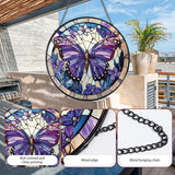 Rngmsi Butterfly Stained Glass Window Hanging Gifts, 7.8″ Sun Catchers for Indoor Window Decor, Decorative Sun Catchers Home Wall Art Gift for Thanksgiving Christmas Wedding Housewarming