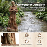 Giantex St. Francis Garden Statue with Bird Feeder, 24.5'' Outdoor Saint Francis Statue with Animals, Weather-Resistant Magnesium Oxide Religious Sculpture for Garden Patio Prayer Catholic Yard Decor