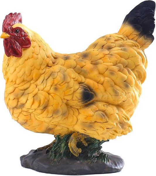 Chicken Statue Outdoor Decor,12.2''(H) Realistic Hen Garden Sculptures for Yard Lawn,Resin Animal Figurines Home Porch Patio Art Decorations