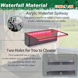 LONGRUN 30cm Pond Waterfall Blade,Acrylic Pool Fountain with RGB Bluetooth LED Light, Complete Waterfall & Stream Kits for Outdoor Water Features