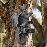 Solar Dragon Decor Tree Hugger Statue | Outdoor Garden Statue with LED Light for Yard, Patio, Balcony | Fantasy Dragon Figurine for Trees, Walls, Fences | Unique Gift for Women, Men & Mom