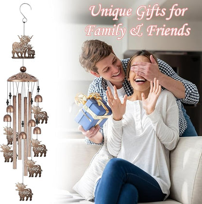 Highland Cow Wind Chime for Outside: Highland Cow Gifts for Women Men, Metal Wind Chime Yard Art, Soothing Home Garden Patio Outdoor Indoor Decor
