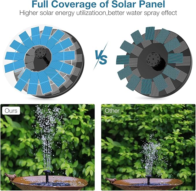 3.5W Solar Fountain for Bird Bath, Solar Water Fountain with Multiple Nozzles, 2026 New Solar Water Pump for Garden, Pond, Pool, Fish Tank and Outdoor