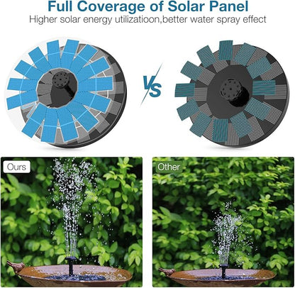 3.5W Solar Fountain for Bird Bath, Solar Water Fountain with Multiple Nozzles, 2026 New Solar Water Pump for Garden, Pond, Pool, Fish Tank and Outdoor