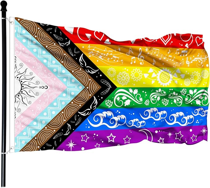 Pride Flags Large LGBTQ Flag Bisexual Gay Progress Rainbow Flag Double Sided 3x5FT Garden Outdoor Original Design Cute Print Pattern