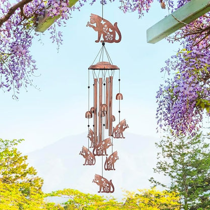 for Mom Cat Wind Chimes for Outside,Cat Gifts for Women/Men/Sympathy Gift/Memorial/Festival Birthday Gifts Metal windchimes Outdoors/Indoors,Patio,Garden Decor,Yard Decor,Porch
