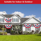 2 x 4 Ft American Bunting Flags Outdoor, US Flag Bunting for Outside, Patriotic Half Fan Bunting Flag with Brass Grommets for 4th of July Indoor Outdoor (Set of 4)