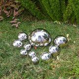 yarlung 10 Pack Stainless Steel Gazing Balls, 50-150 mm Garden Mirror Globe Floating Pond Sphere, Silver Polished Hollow Ball Reflective Ornament for Home Yard Outdoor Lawn Decoration