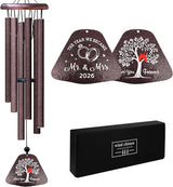 Kubbut Wedding Gifts for Couples 2026, Mr and Mrs Gift, Bridal Shower Gifts for Bride，Wedding Decor Wind Chimes 32", Newly Wed Present for The Couple, Bride and Groom Present for Newlyweds