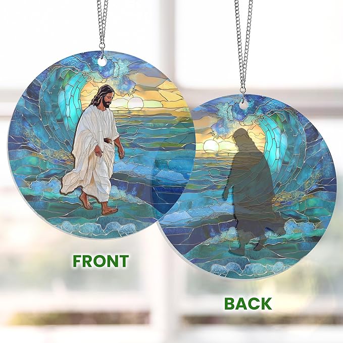 AXIARA Christian Gifts for Women Men Faith - Sun Catchers Indoor Window 6in for Home Garden Decor - Catholic Religious Spiritual Gifts for Mom Dad Christians, Religious Suncatchers for Windows Hanging