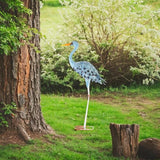 Blue Egret Statue Garden Decoration Collectibles Bird Figurine Metal Yard Art Animal Sculpture for Porch Outside Farmhouse