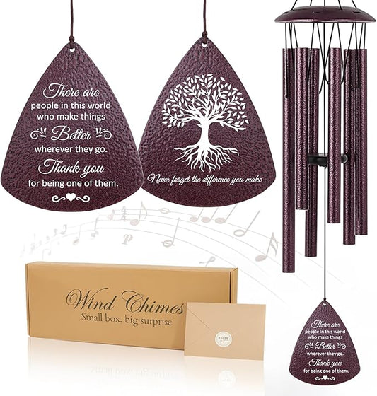Thank You Gifts for Women Men, Tree of Life Wind Chimes 33.5", Teacher Appreciation Gifts, Thank You Gift for Friends Mentor Boss Teacher Nurse, Appreciation Gift for Coworker Women Men Volunteer