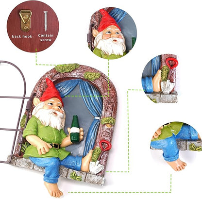 Gnome Tree Hugger, Funny Garden Gnomes Outdoor Decorations for Lawn Patio Yard Home Decor, Spring Gardening Gnome Gifts, Whimsical Tree Sculpture Peeker Yard Art