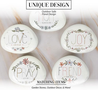 Pavilion Gift Company - Pray - 4" Garden Stone Outdoor Indoor Prayer Faith Religion Faithful Religious Ornamental Weatherproof Stone Home Garden Decor