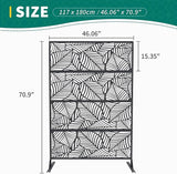 Garveelife Metal Privacy Screen 72" H×47" W for Outdoor Freestanding Decorative Privacy Wall Panels with Stand, Patio Balcony Screens for Outside Divider Deck Porch Garden, 1PC