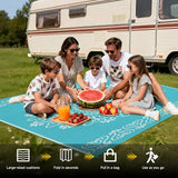 Pauwer Waterproof Outdoor Rug 5x8, Reversible Plastic Straw Patio Camping Rug, Indoor Outdoor RV Mat Carpet for Deck, Camper, Porch, Balcony, Backyard, Picnic, Floral Teal