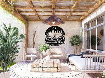 Welcome to Our Backyard Sign,Personalized Patio Signs and Decor Outdoor, Metal Backyard BBQ Sign, Personalized Pool Name Man Cave