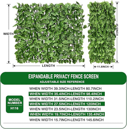 Expandable Fence Privacy Screen for Balcony Patio Outdoor,Decorative Faux Ivy Fencing Panel,Artificial Hedges (Single Sided Leaves)…2